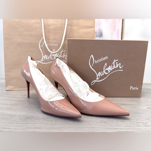 Christian Louboutin Shoes - Christian Louboutin Kate 85mm Patent Calf Leather Pumps In Blush Size 39/9